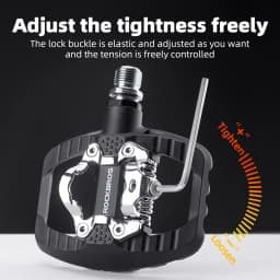 ROCKBROS Bicycle Pedals Half Lock Flat Pedal 2-in-1 Anti-slip Nylon MTB Bike Pedals Dustproof Flat Cleat Platform for Shimano