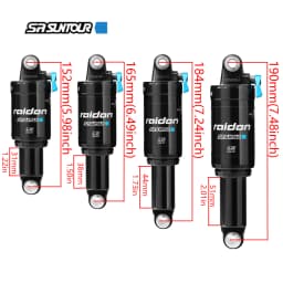 25 New SR SUNTOUR Mtb Bike Air Shock Absorber 152/165/184/190mm Lockable Shock Absorber Aluminum Bicycle XC Air Shock Absorber