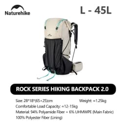 Naturehike Hiking Backpack 60+5L Large Capacity Rock Series 2.0 Outdoor Sports Bag Camping Climbing Travel Waterproof Bagpack
