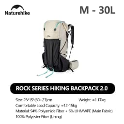 Naturehike Hiking Backpack 60+5L Large Capacity Rock Series 2.0 Outdoor Sports Bag Camping Climbing Travel Waterproof Bagpack