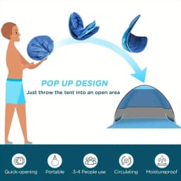 Quick Set Up.Pop Up Beach Tent Portable Sun Shade Shelter Outdoor Camping Fishing Canopy,Camping Accessories,Sturdy Construction