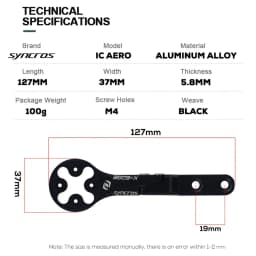 Syncros IC Aero Front Computer Mount Gpro Mount Speedometer GPS/Garmin/Bryton/Wahoo Inserts Fits Creston Ic Sl Aero Cockpit