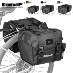Rhinowalk Bicycle Side Pannier Bag 22-50L With Rain Cover Bike Rear Rack Trunk Luggage Saddle Bag Cycling Travel MTB Accessories