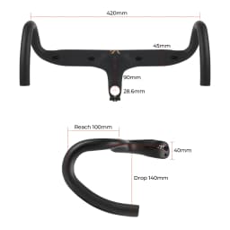 BOLANY Road Bike Handlebar Aluminum Alloy Lightweight Drop Bar Bicycle -7Angle 420mm Matte Black Handlebar for Road Bicycle