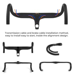 BOLANY Road Bike Handlebar Aluminum Alloy Lightweight Drop Bar Bicycle -7Angle 420mm Matte Black Handlebar for Road Bicycle