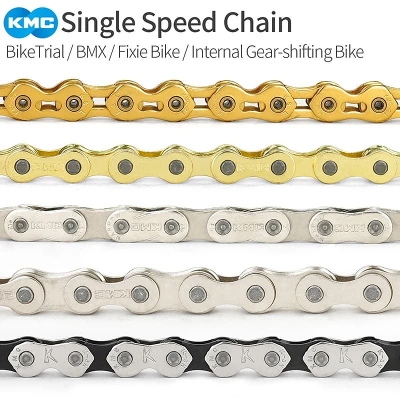 KMC Bike Chain Single Speed Chains K1 Fixed Gear BMX Z1 Bicycle Chain 1/2"x1/8" 3/32" 112 Links for Shimano