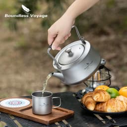 Boundless Voyage 800ml Titanium Kettle with Infuser Ultralight Stovetop Teapot with Filter for Loose Tea Outdoor Water Boiler