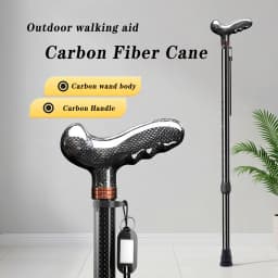 Ultra-light Retractable Carbon Hiking Booster Walking Anti-Slip Breaking Four-Legged Stable Armrest Stick Column Stick Device