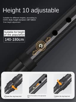 Ultra-light Retractable Carbon Hiking Booster Walking Anti-Slip Breaking Four-Legged Stable Armrest Stick Column Stick Device