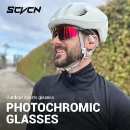 SCVCN Blue Photochromic Cycling Sunglasses for Men Blue Photochromism Glasses Cycl Mountain New Bicycle Goggles Eyewear Sports
