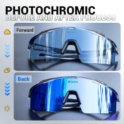 SCVCN Blue Photochromic Cycling Sunglasses for Men Blue Photochromism Glasses Cycl Mountain New Bicycle Goggles Eyewear Sports