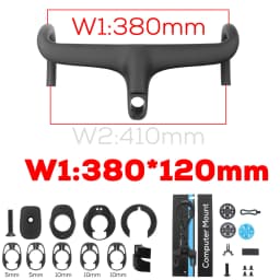 ULLICYC T4 ULTRA Road Bike Full Carbon Fiber Internal Cable Integrated Bicycle Handlebar Cockpit For 360mm-380mm With Mount