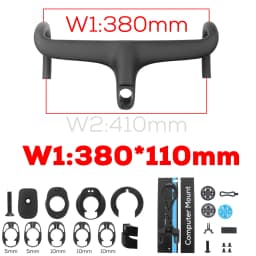 ULLICYC T4 ULTRA Road Bike Full Carbon Fiber Internal Cable Integrated Bicycle Handlebar Cockpit For 360mm-380mm With Mount