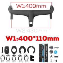ULLICYC T4 ULTRA Road Bike Full Carbon Fiber Internal Cable Integrated Bicycle Handlebar Cockpit For 360mm-380mm With Mount