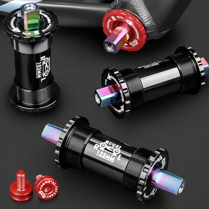 MUQZI Bicycle Titanium Ceramics Bottom Bracket MTB Road Bike BB68 103 107 110 113 119 122mm Square Tapered Axis