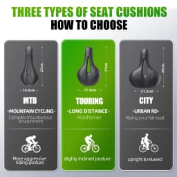 RBRL Bicycle Saddle Waterproof Bike Seat Hollow Breathable Comfortable MTB Bike Saddle Shock Absorption for Road City Cycling