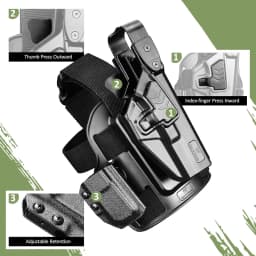 Level III G17 Drop Leg Holster,Fits G17/G19 (Gen 3-5),G22/G23/G31/G32 (Gen 3-4),G19X/G44/G45,Right Hand Holster