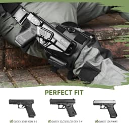 Level III G17 Drop Leg Holster,Fits G17/G19 (Gen 3-5),G22/G23/G31/G32 (Gen 3-4),G19X/G44/G45,Right Hand Holster
