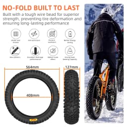 ULIP New 20x5.0 Fat Tire Off-road Bike Extra Wide Tyres for Sand Snow All Terrain for 20*4.0 Fat Bikes with E-Bikes 20 Inch Tire