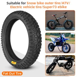 ULIP New 20x5.0 Fat Tire Off-road Bike Extra Wide Tyres for Sand Snow All Terrain for 20*4.0 Fat Bikes with E-Bikes 20 Inch Tire