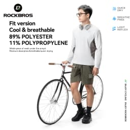 ROCKBROS Cycling Jersey Spring Summer Men's Long Sleeve Cycling Loose Breathable Sweat Wicking Road MTB Bicycle Clothing
