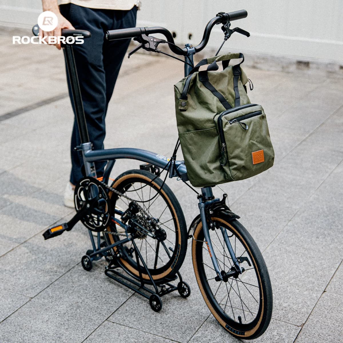 ROCKBROS Bicycle Bag Folding Bike Backpack Multifunctional Handbag Lengthened Zipper For Brompton 11.5L Capacity Crossbody Bag