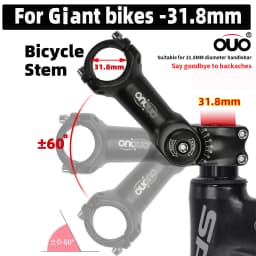 OUO Mtb Power For Giant OD2 31.8mm CNC Adjustable Bicycle Stem Riser 31.8mm Handlebar Stem Bicycle Fork Bike Table Takeaway