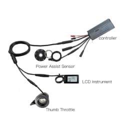 Electric Bike Motor Controller 22A Electric Bicycle Modification Kit with GD01 Panel for 500W Geared Motor