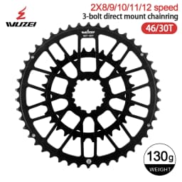 WUZEI Road Bike 3 Bolts Direct Mount Chainwheel 2x8 9 10 11 12 Speed Bicycle Crown Double Chainring Aluminum Alloy Speed Part