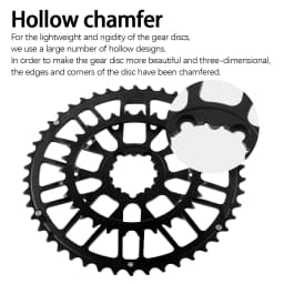 WUZEI Road Bike 3 Bolts Direct Mount Chainwheel 2x8 9 10 11 12 Speed Bicycle Crown Double Chainring Aluminum Alloy Speed Part