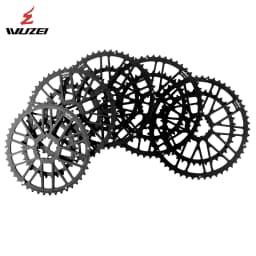 WUZEI Road Bike 3 Bolts Direct Mount Chainwheel 2x8 9 10 11 12 Speed Bicycle Crown Double Chainring Aluminum Alloy Speed Part