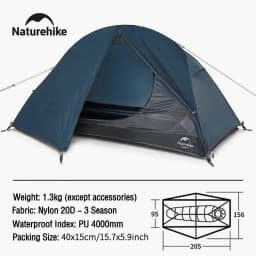 Naturehike 2025 Camping Tent Waterproof Ultralight Portable One Person Nylon Cycling Tent Hiking Backpacking Shelter Tents