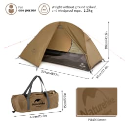 Naturehike 2025 Camping Tent Waterproof Ultralight Portable One Person Nylon Cycling Tent Hiking Backpacking Shelter Tents