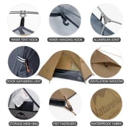 Naturehike 2025 Camping Tent Waterproof Ultralight Portable One Person Nylon Cycling Tent Hiking Backpacking Shelter Tents