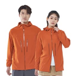 LNGXO Men's Women's Hiking Rain Coat Sun Protective Camping Trekking Waterproof Jacket Unisex Stretch Two-Way Zipper Windbreaker