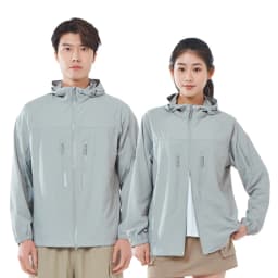 LNGXO Men's Women's Hiking Rain Coat Sun Protective Camping Trekking Waterproof Jacket Unisex Stretch Two-Way Zipper Windbreaker