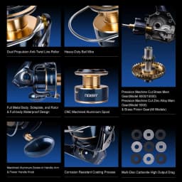 Noeby Infinite Power Spinning Fishing Reel 5000H 8000H 10000H Max Drag 20kg Full Metal Body Saltwater Spinning Fishing Reels