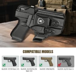 IWB Compatible with G17/19/22/23 Gen 3-5,G31/32 Gen 3-4,G19X/44/45,Concealed Carry,Leather Holster Right Hand