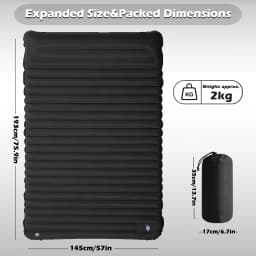 4 Inch Thick Double Inflatable Air Mat - Quick Inflation Camping Sleeping Pad Portable for Hiking Travel