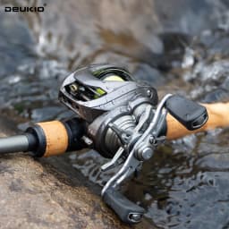 DEUKIO DC Baitcasting Fishing Reel Electronic Brake Band Sound Baitcast Fishing Reels Carbon Body 7.6:1 6+1BB Seawater Reel