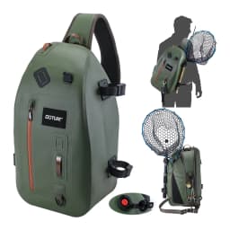 Goture Fly Fishing Bag IPX8 Waterproof Multifunctional Portable Waist Pack 840D TUP Fishing Tool Storage Bag with Rod Holder