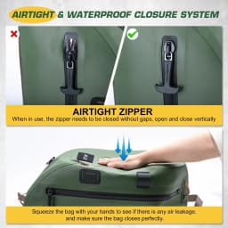 Goture Fly Fishing Bag IPX8 Waterproof Multifunctional Portable Waist Pack 840D TUP Fishing Tool Storage Bag with Rod Holder