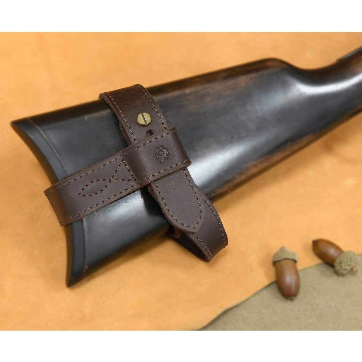 Upgraded Cowhide Leather Shotgun/Rifle No-Drill Harnessed Buttstock Holder Sling Mount