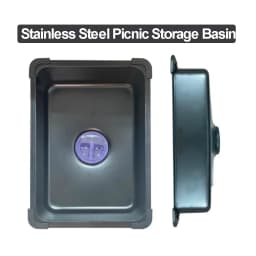 outdoor Camping Table Sink Basin Stainless Steel Camping Sink Camping Table Sink for Cooking Fishing Barbecue Outdoor Supplies