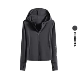 DRUR Autumn Winter Yoga Top Women Hooded Workout Jacket Zip Up Athletic Running Shirts with Pockets Sportswear Christmas Gifts