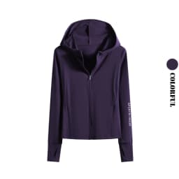 DRUR Autumn Winter Yoga Top Women Hooded Workout Jacket Zip Up Athletic Running Shirts with Pockets Sportswear Christmas Gifts