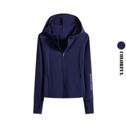 DRUR Autumn Winter Yoga Top Women Hooded Workout Jacket Zip Up Athletic Running Shirts with Pockets Sportswear Christmas Gifts