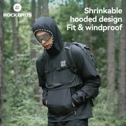 ROCKBROS Cycling Waterproof Jacket Casual Detachable Pocket Windbreaker Breathable Bicycle Clothes Windproof Outdoor Clothing