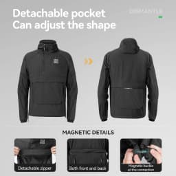 ROCKBROS Cycling Waterproof Jacket Casual Detachable Pocket Windbreaker Breathable Bicycle Clothes Windproof Outdoor Clothing