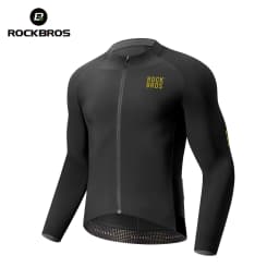 ROCKBROS Autumn Winter Bicycle Jackets Men High Elastic Thermal Fleece Bike Coat Non-Slip Comfortable Cycling Jerseys Clothing